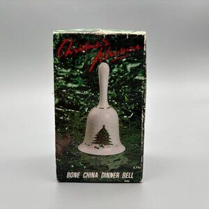 Vintage Bone China Christmas Dinner Bell with Tree Design – In Original Box